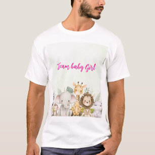 green and white watercolor baby shower T-Shirt