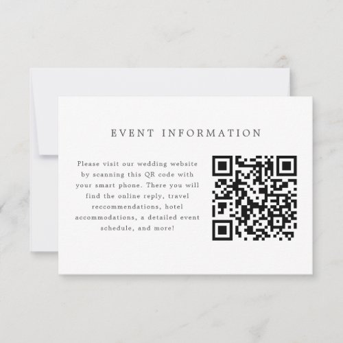 Green and White Wedding Invitation Insert Card