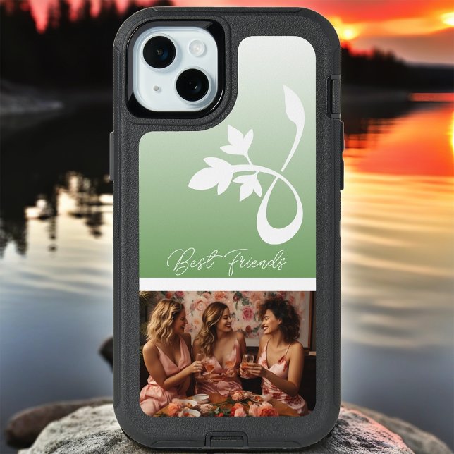 Green and White With Photo iPhone 15 Plus Case (Creator Uploaded)