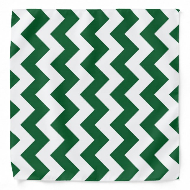 Green and White Zigzag Bandana (Front)