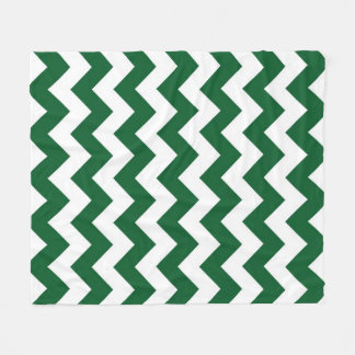 Green and White Zigzag Fleece Blanket