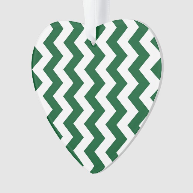 Green and White Zigzag Ornament (Front)