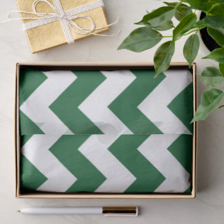 Green and White Zigzag Tissue Paper