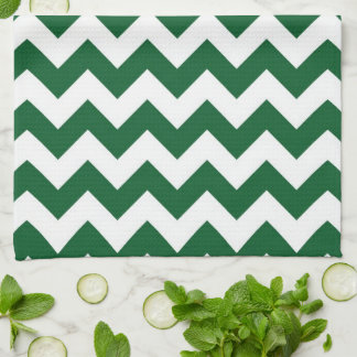 Green and White Zigzag Towel