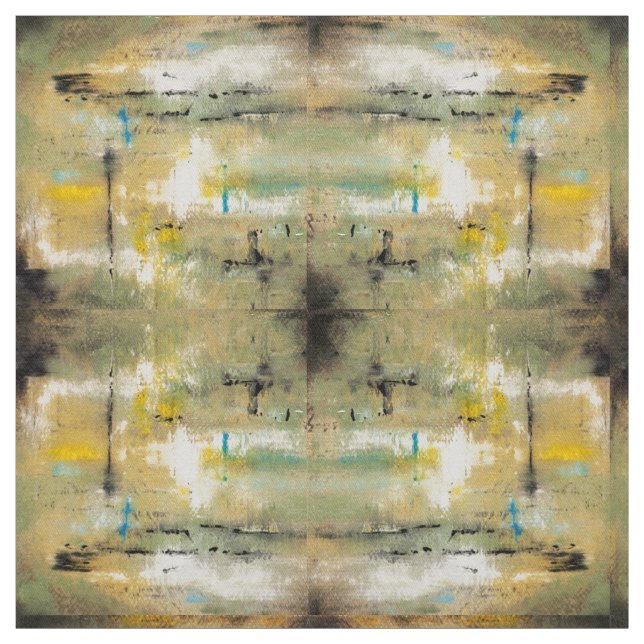 Green and Yellow Abstract Fabric (Swatch)