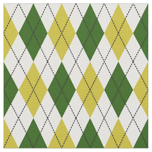 Green and Yellow Argyle Pattern Fabric