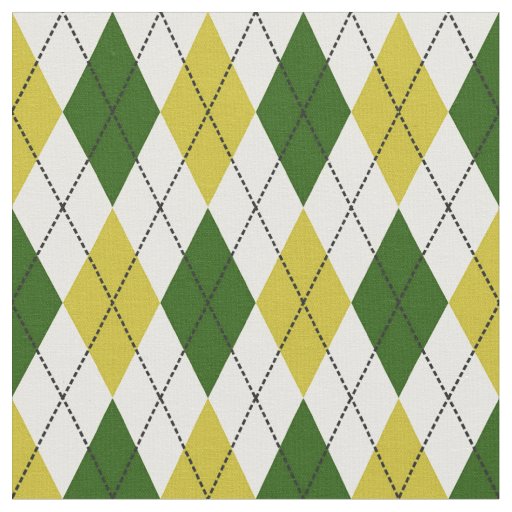 Green and Yellow Argyle Pattern Fabric