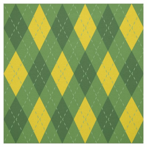Green and Yellow Argyle Pattern Fabric