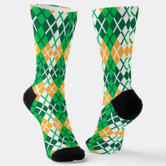 Green And Yellow Argyle  Socks