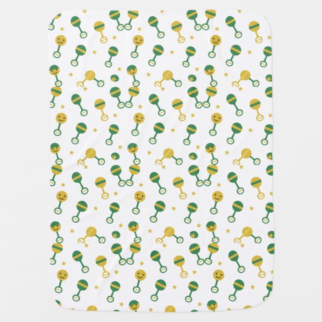 Green and yellow baby blanket (Front)