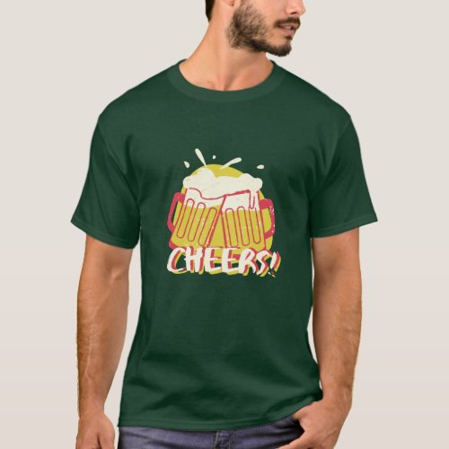 Green and Yellow Beer Mugs St Patricks Day T_Shirt