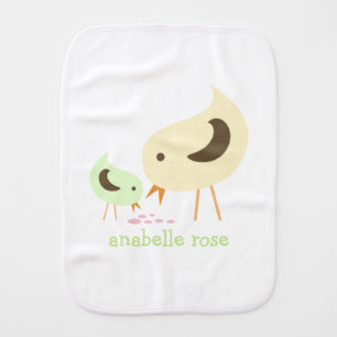 Green and Yellow Birds Burp Cloth