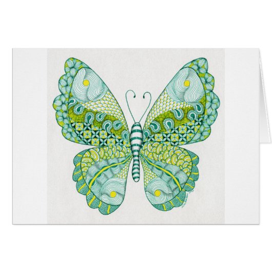 Green and Yellow Butterfly Cards (Front Horizontal)