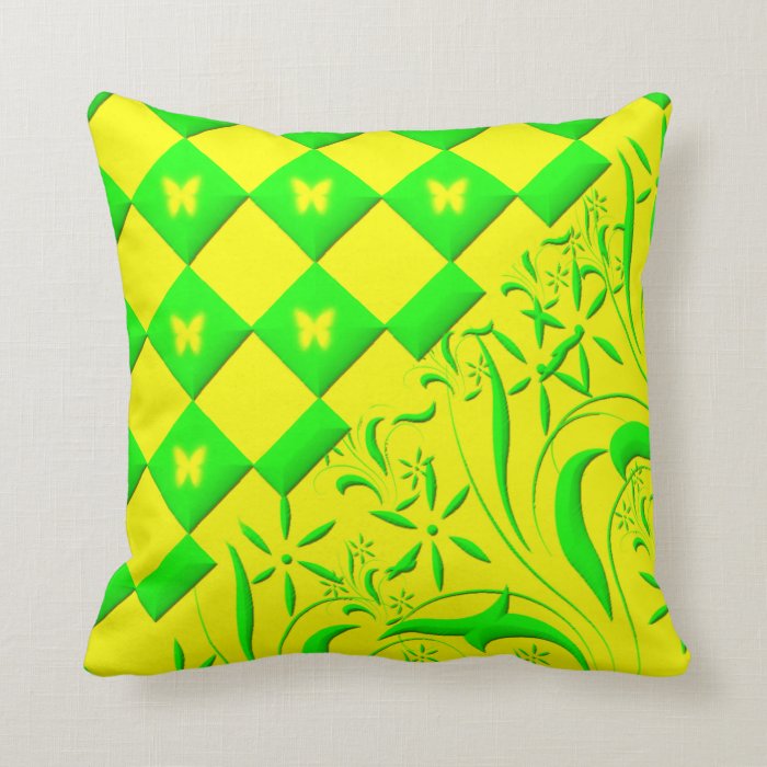 Green and Yellow Butterfly Pillows