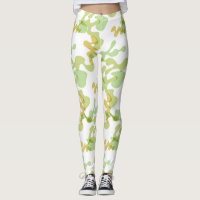 Green and Yellow Camouflage Patterns Leggings