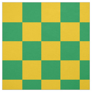 Green and yellow checkerboard pattern fabric