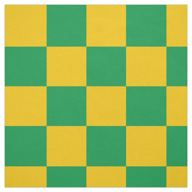 Green and yellow checkerboard pattern fabric (Swatch)