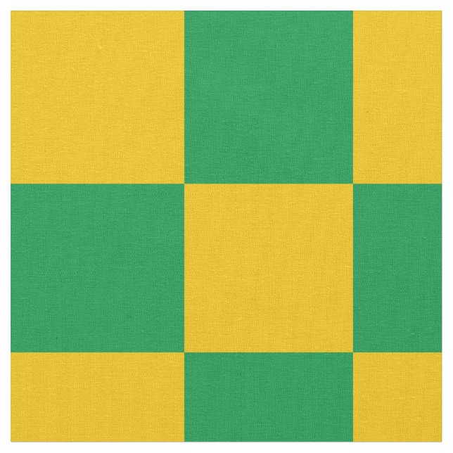 Green and yellow checkerboard pattern fabric (Close Up)