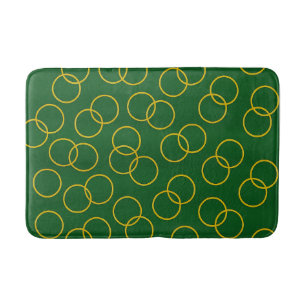 Green and Yellow Circles Bath Mat