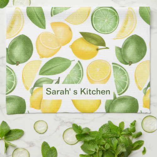 Green and Yellow Citrus Summer Kitchen Towel