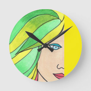 Green and Yellow Clock Face