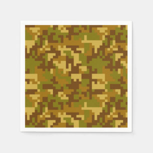 Green and Yellow Desert Army Camo pattern Paper Napkins