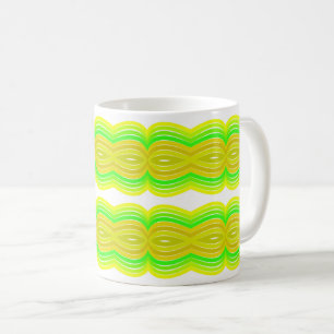 Green And Yellow Figure Eight Ribbon Pattern Art Coffee Mug