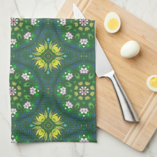 Green And Yellow Floral Kitchen Towel