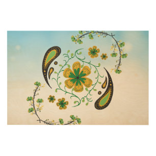 Green and Yellow Floral Mandala Art