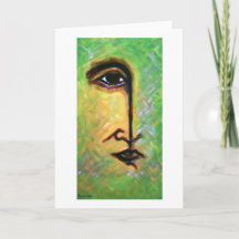 Green and Yellow Fragmented Face by Hassan Wahba