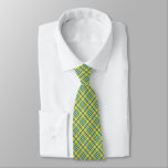 Green And Yellow Gold Sporty Plaid Tie at Zazzle