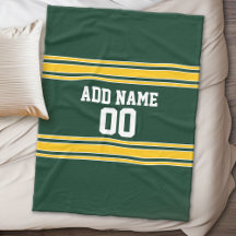 Green and Yellow Gold Striped Personalized Sports