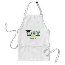 Green and Yellow Graduation Gear Adult Apron