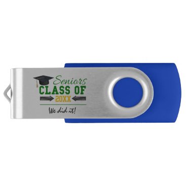Green and Yellow Graduation Gear Flash Drive