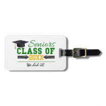 Green and Yellow Graduation Gear Luggage Tag