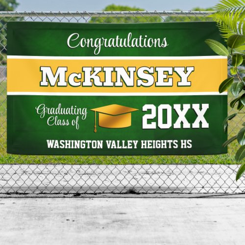 Green and Yellow Graduation Party Banner