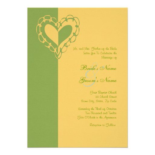 Green Yellow Wedding Invitations 2