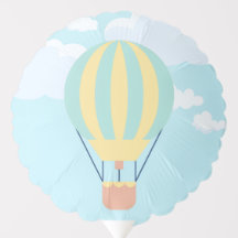 Green and Yellow Hot air balloon in the Sky 