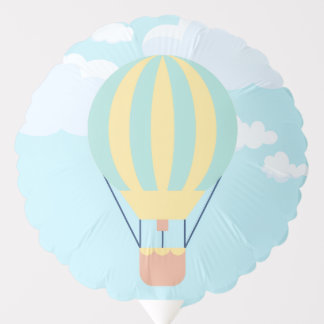 Green and Yellow Hot air balloon in the Sky 