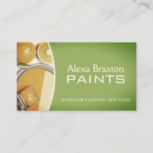 Green and Yellow Interior Painter Business Cards