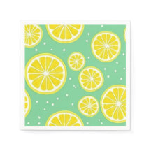 Green and Yellow Lemon Slice Pattern