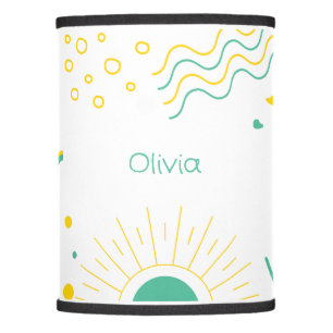 Green and Yellow Line Pattern Lamp Shade