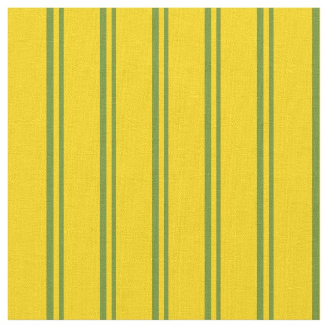 Green and Yellow Lined Pattern Fabric (Close Up)