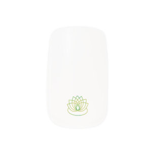 Green and Yellow Lotus Flower Minx Nail Art