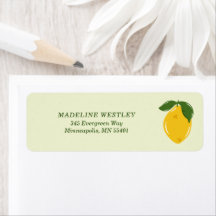 Green and Yellow Mediterranean Citrus Lemon Label