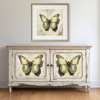 Green and Yellow Moth X3 Decoupage Tissue Paper