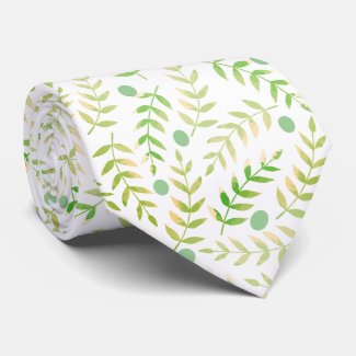 Green and Yellow Nature Fern Leaf Stalks Pattern