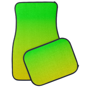 Green and yellow neon gradient car floor mat