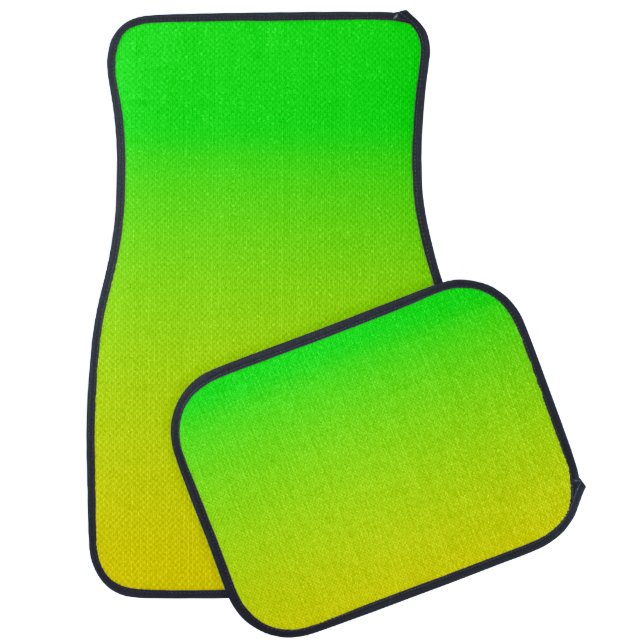 Green and yellow neon gradient car floor mat (Set)