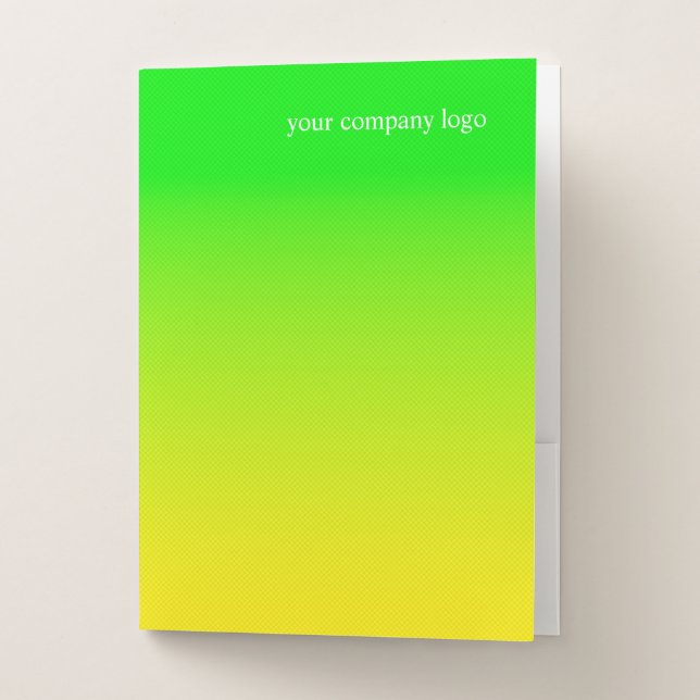 Green and yellow neon gradient pocket folder (Front)